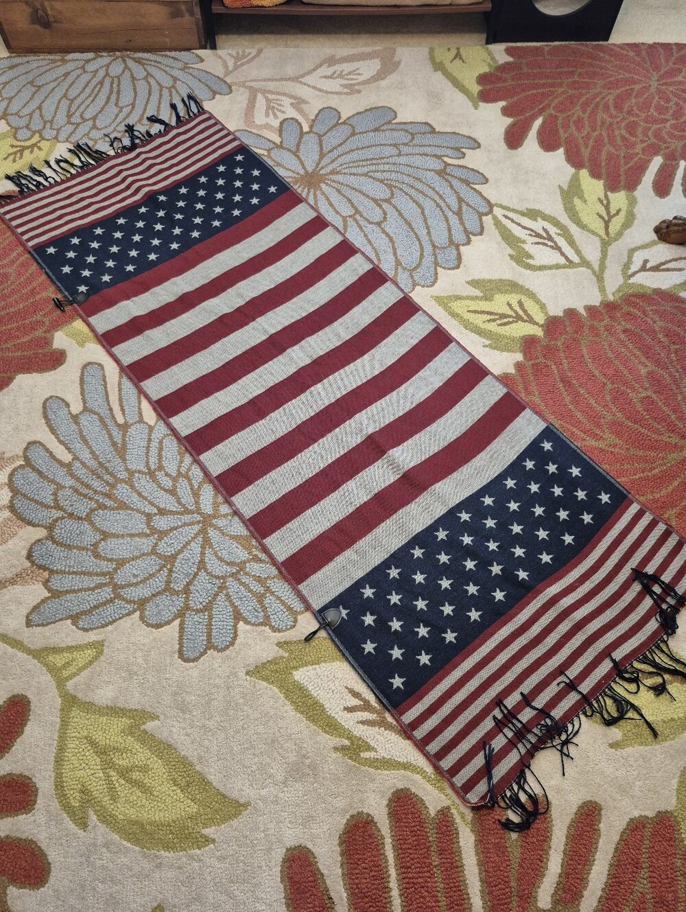 American Flag Pattern Scarf Shawl Wrap 75 X 28 Inches